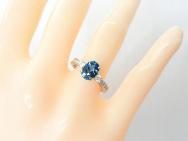 JE249☆高級 サンタマリアアクアマリン1.41ct D pt ヘッド 鑑別