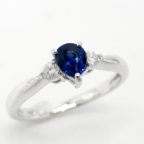 14/美品 Pt950 サファイア0.20ct ダイヤ計0.04 リング 指輪