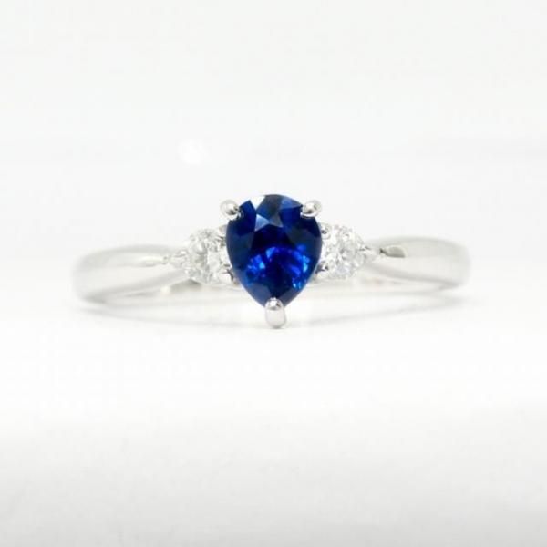 Blue Sapphire10K 金ゴールド 青い石のブルーサファイアリング