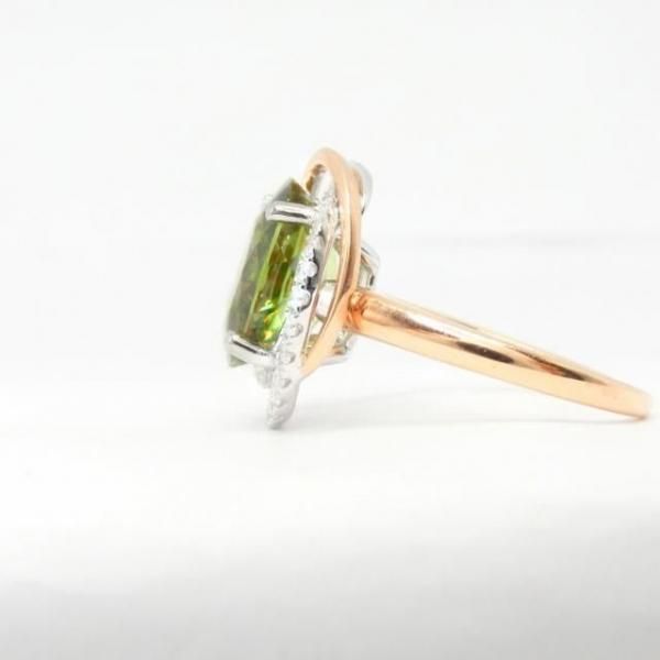 『専用です』天然 スフェーン ダイヤモンド リング 計3.47ct PT 大粒 2.96ct】天然スフェーン エメラルドカット 天然