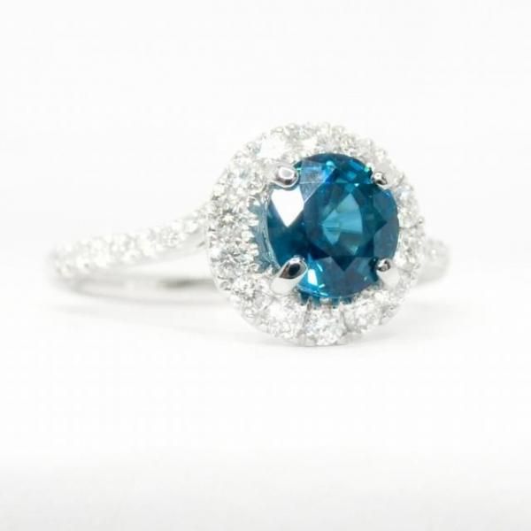 ブルージルコン ダイヤモンドリング ZI 1.60ct D 0.40ct Pt900