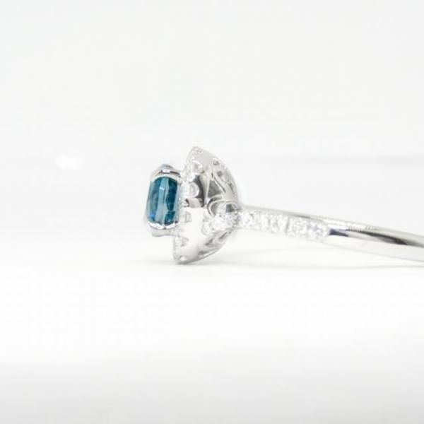 ブルージルコン ダイヤモンドリング ZI 1.60ct D 0.40ct Pt900
