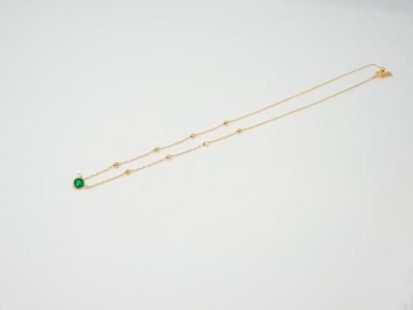 エメラルド ステーションネックレス EM 0.22ct K18YG 日独宝石研究所
