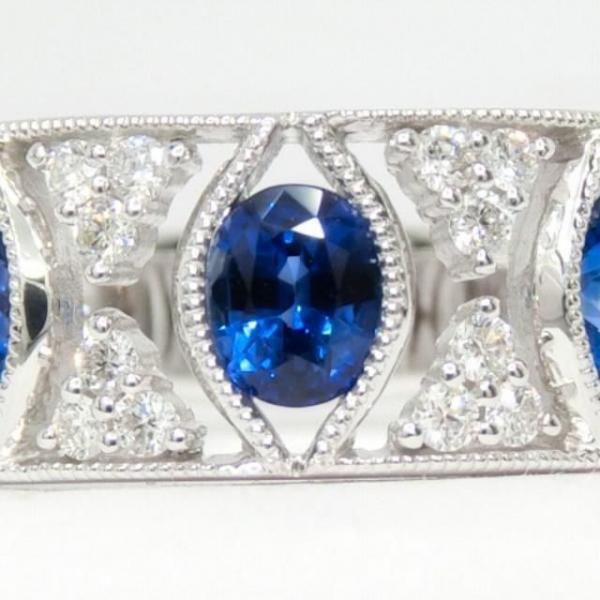 サファイア ダイヤモンドバンドリング SA 1.25ct D 0.33ct K18WG