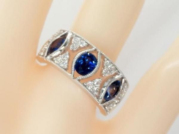 StarJewelry K18WG サファイアダイヤリング 約16g K18WGサファイアダイヤモンドリング | FADEN JEWELRY
