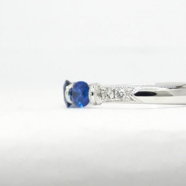 サファイア ダイヤモンドリング SA 0.99ct D 0.07ct K18WG