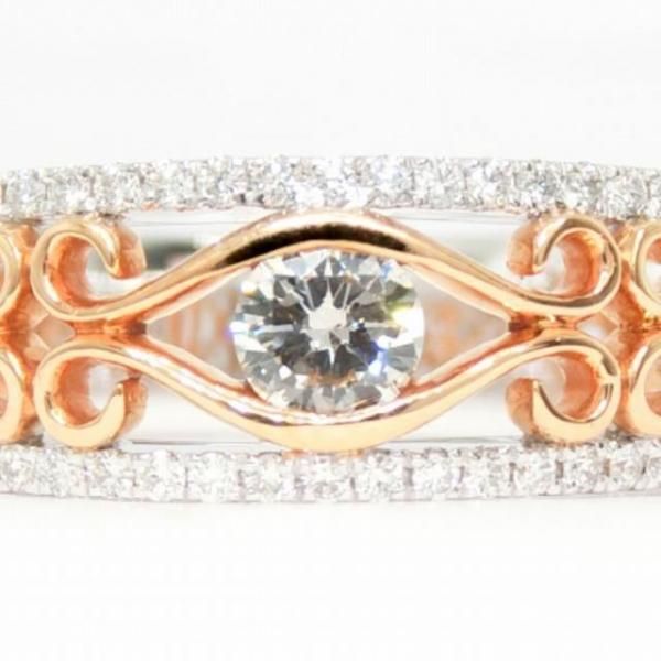 アラベスクデザイン ダイヤモンドリング 0.60ct K18WG/PG