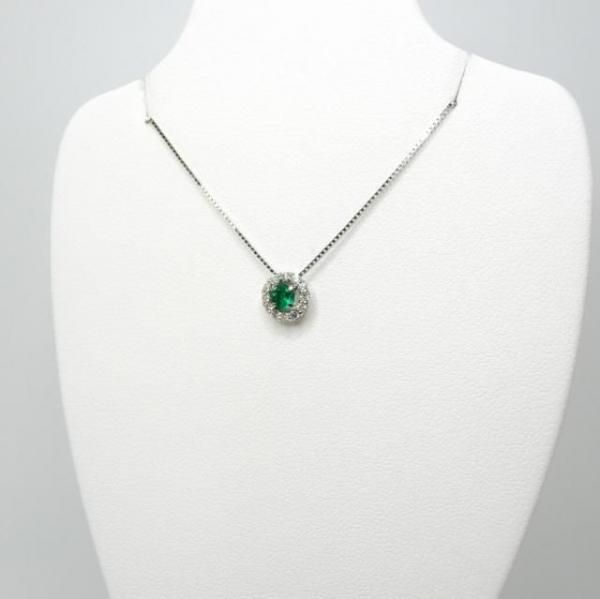 専用❣️新品未使用gstvPT950 エメラルド ピアリング 約0.10ct❣️ エメラルド ダイヤモンドネックレス EM 0.10ct D 0.10ct 45cm