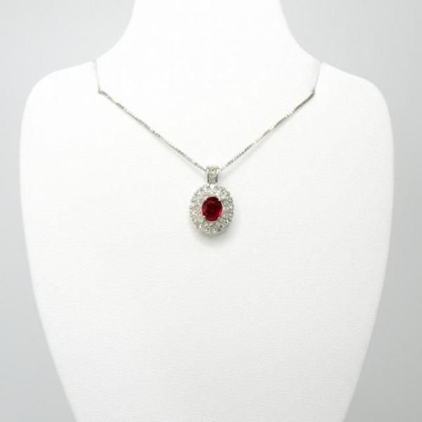 ルビー0.44ct ネックレス　pt900 　0.44 0.13 ネックレス K10ピンクゴールド ルビー ピンクトルマリン