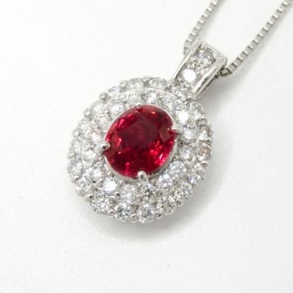 JG328☆高級 非加熱ルビー0.2ct ダイヤ pt ペンダントヘッド ソ付 Pt1.0ct