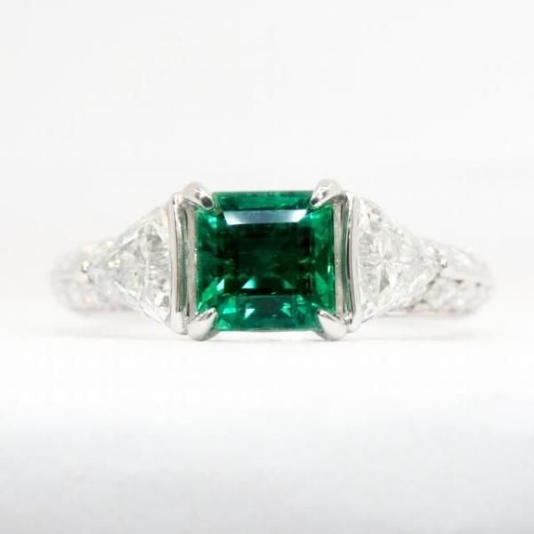 コロンビア産エメラルド ダイヤモンドリング EM 0.71ct F-1 D
