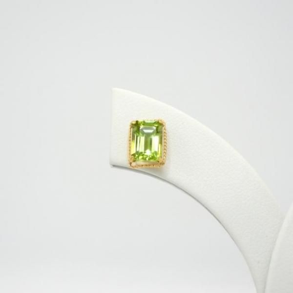 エメラルドカットペリドットピアス PE 1.0ct 1.0ct K18YG GGSJ