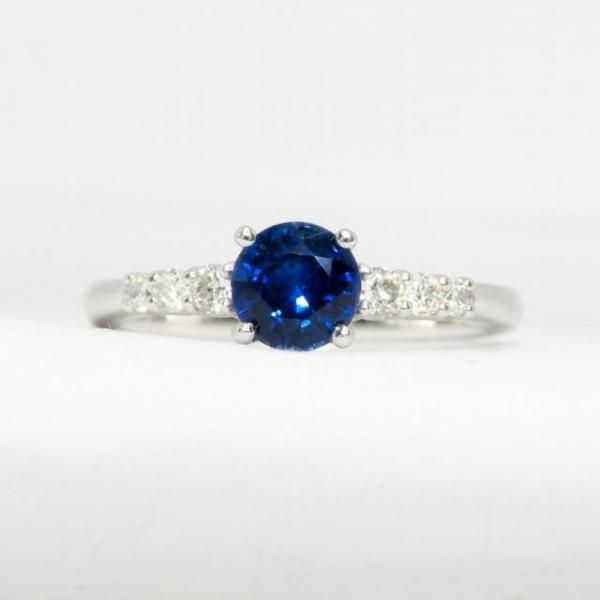 ダイヤモンド サファイアリング サファイア ダイヤモンドリング SA 1.01ct D 0.18ct K18WG