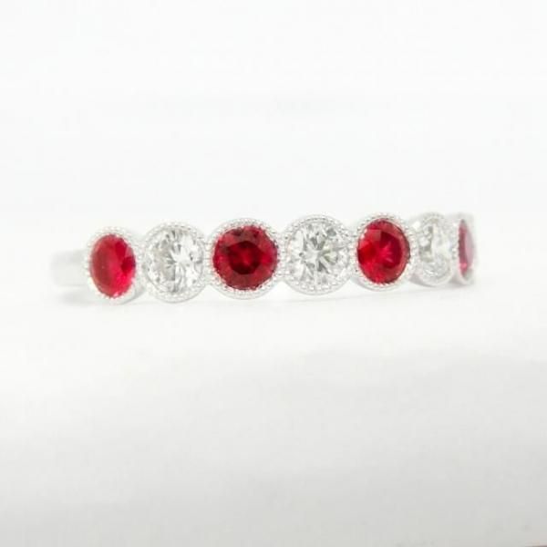 ピジョンブラッドカラールビー ミルデザインダイヤモンド リング R