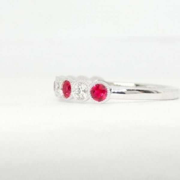 ピジョンブラッドカラールビー ミルデザインダイヤモンド リング R