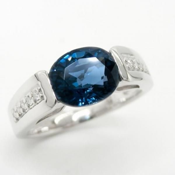 ブルースピネル ダイヤモンドリング SP 2.05ct D 0.07ct Pt950 JGGC