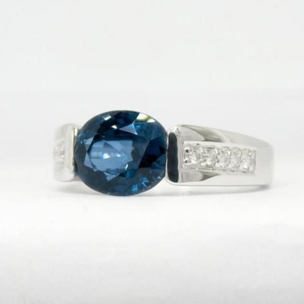 ブルースピネル ダイヤモンドリング SP 2.05ct D 0.07ct Pt950 JGGC