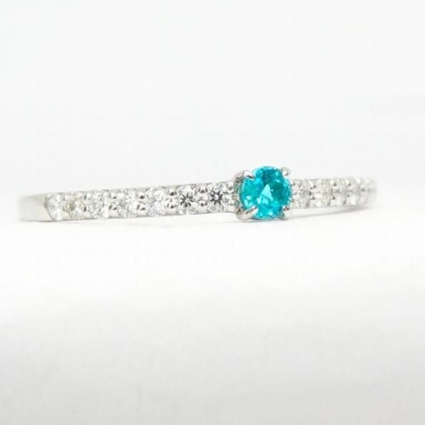 パライバトルマリン ダイヤモンドリング PA 0.081ct D 0.13ct Pt900