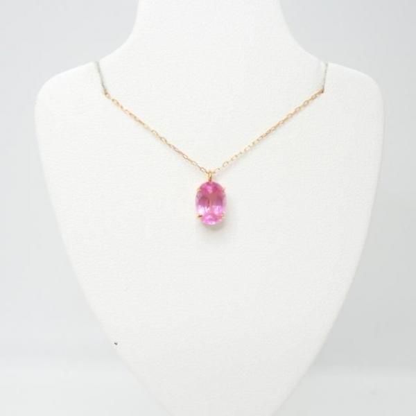 ミルキーピンクスピネルネックレス SP 1.37ct 40cm K18YG 日独