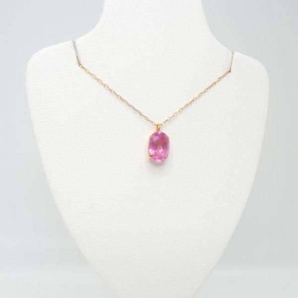 ミルキーピンクスピネルネックレス SP 1.37ct 40cm K18YG 日独