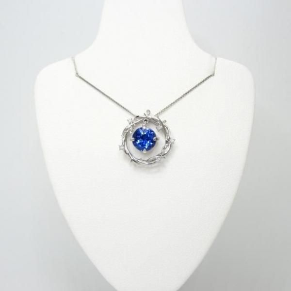 タンザナイト ローレルモチーフダイヤモンドネックレス TA 1.17ct D