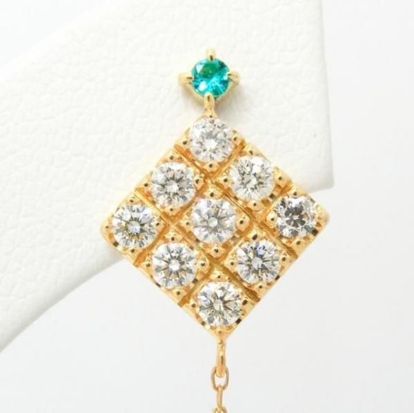 JH290★高級 パライバトルマリン0.8ct D K18WG ピアス 鑑付 K18 プラチナ パライバトルマリン │ トラガス・フォワード