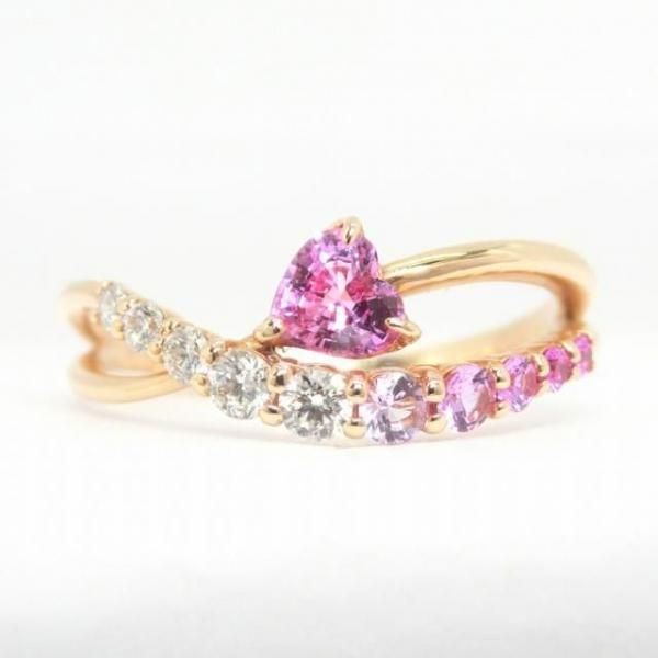 ハートシェイプパパラチアサファイア ピンクサファイア ダイヤモンド