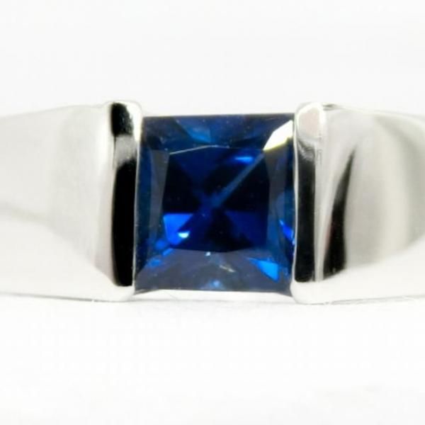 プリンセスカットブルーサファイア ダイヤモンドリング SA 0.41
