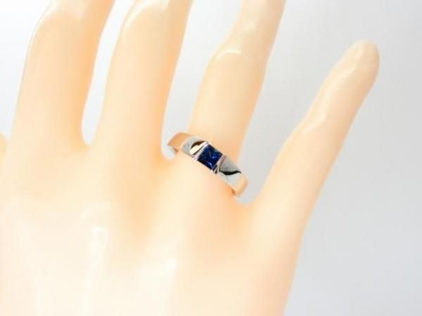 プリンセスカットブルーサファイア ダイヤモンドリング SA 0.41