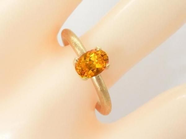 スペサルティンガーネットリング GA 1.17ct K18YG GGSJ鑑別書付