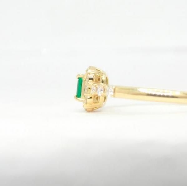 エメラルド ダイヤモンドリング EM 0.14ct D 0.22ct K18YG 日独