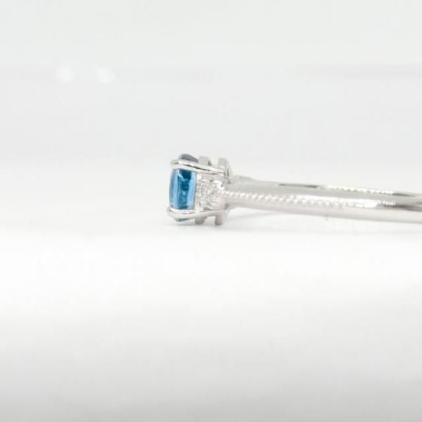 ブルージルコン ダイヤモンドリング ZI 0.63ct D 0.06ct Pt900