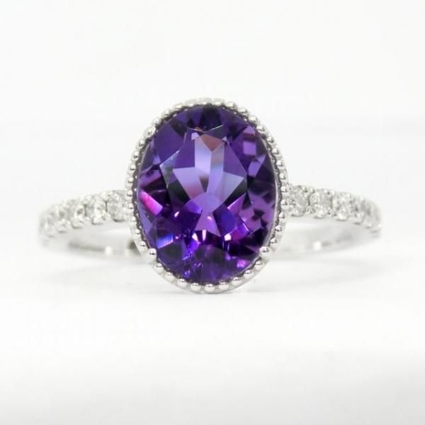 アメシスト ダイヤモンドリング AM 1.82ct D 0.20ct Pt900 GGSJ