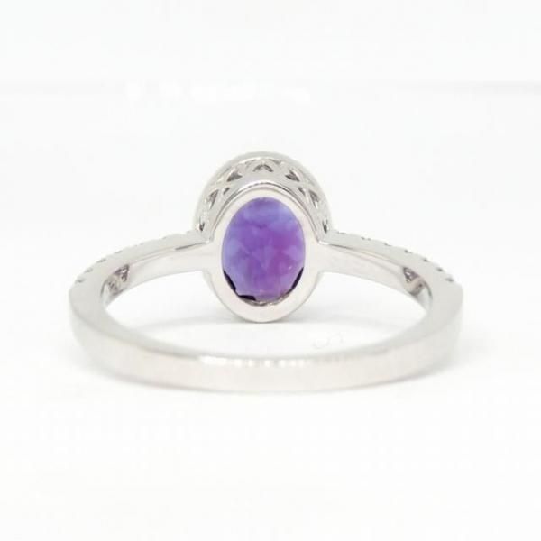 アメシスト ダイヤモンドリング AM 1.82ct D 0.20ct Pt900 GGSJ