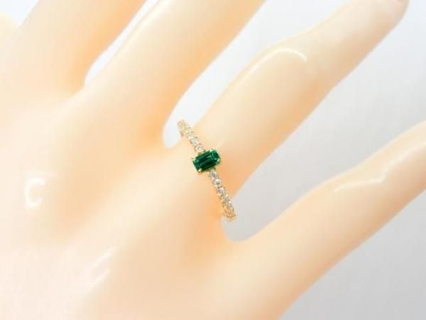 エメラルド ダイヤモンドリング EM 0.152ct D 0.11ct K18YG 日独宝石