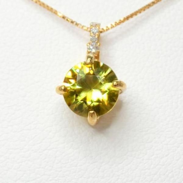 スフェーン ダイヤモンドネックレス SP 1.21ct D 0.03ct 45cm K18YG 日