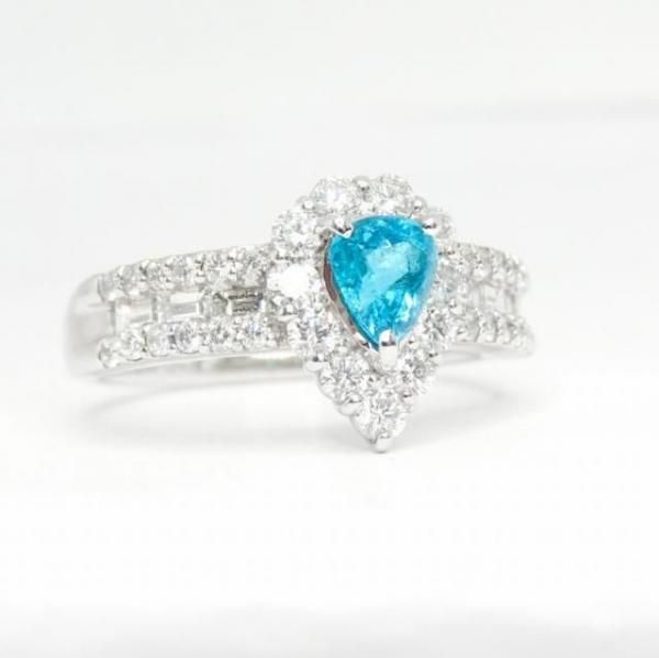 ブラジル産パライバトルマリン ダイヤモンドリング PA 0.352ct D