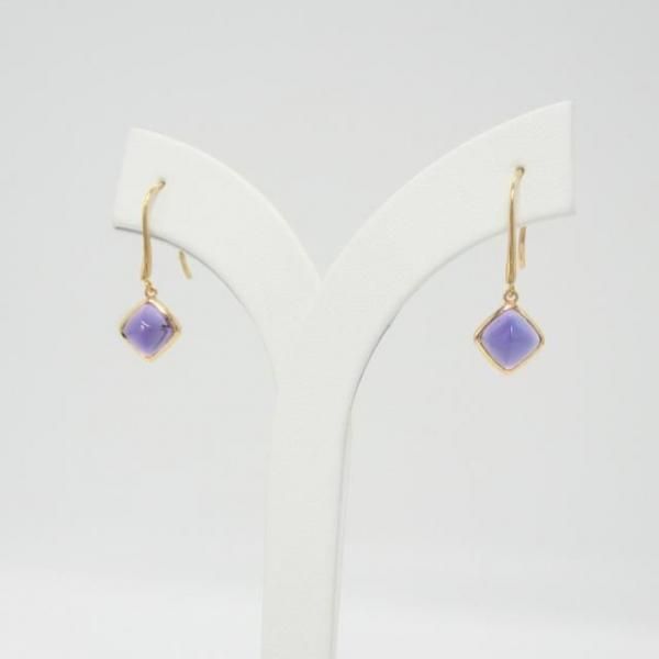 シュガーローフカットアメシストピアス AM 1.40ct 1.40ct K18YG