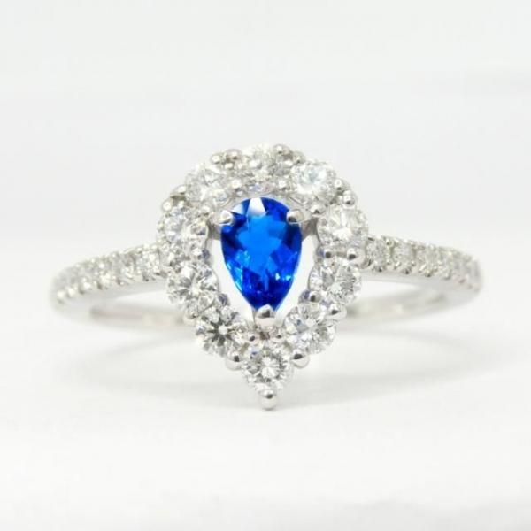 ペアシェイプアウイナイト ダイヤモンドリング HA 0.145ct D 0.45ct