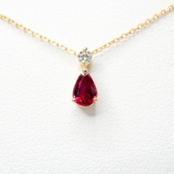 更にお値引き！ルビーダイヤモンド0.43ctピアスと0.43ctネックレストップ ネックレス ルビー0.1ct/ダイヤモンド0.06ct 取り巻き K18YG製