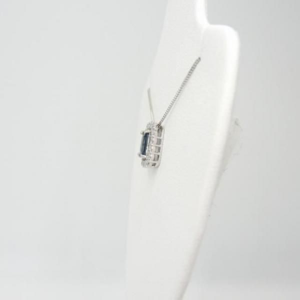 エメラルドカットブルースピネル ダイヤモンドネックレス SP 0.47ct D