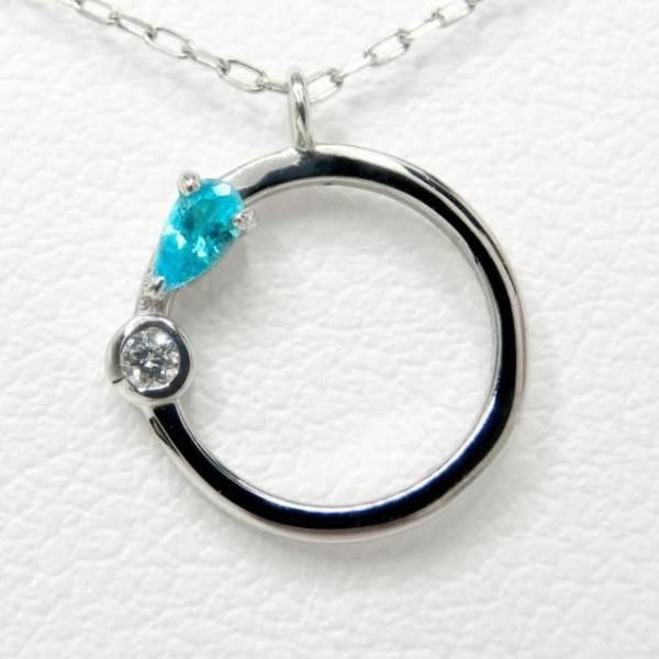 パライバトルマリン サークルモチーフダイヤモンドネックレス PA 0.03