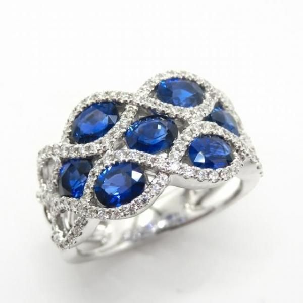 サファイア ダイヤモンドリング SA 2.13ct D 0.44ct K18WG