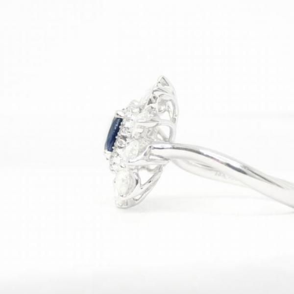 ブルーサファイア ローズカットダイヤモンドリング SA 1.07ct D 0.91ct