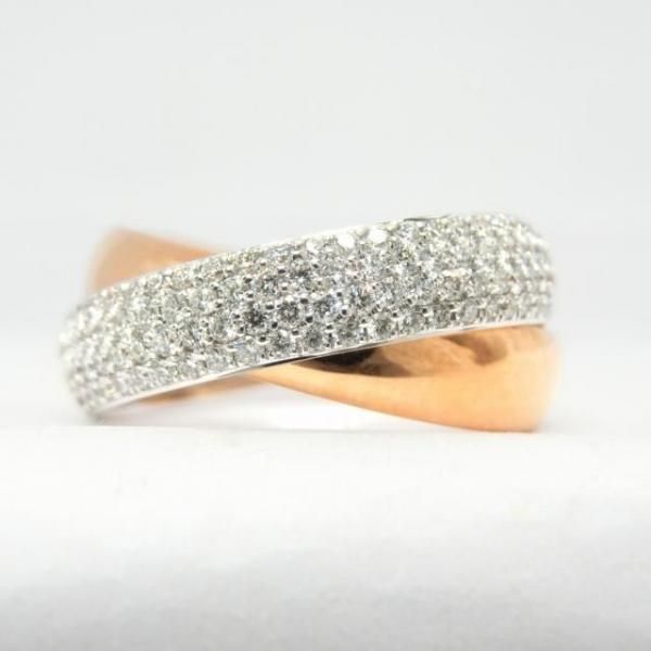 パヴェダイヤモンド 2連リング D 0.60ct K18WG/PG BOUTIQUE LINE