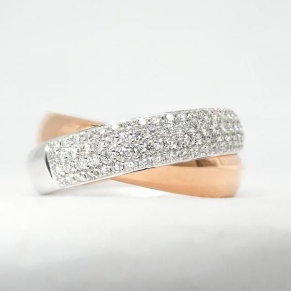 パヴェダイヤモンド 2連リング D 0.60ct K18WG/PG BOUTIQUE LINE