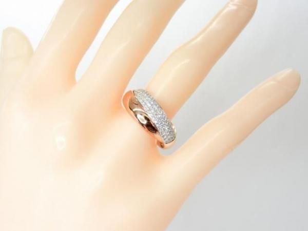 パヴェダイヤモンド 2連リング D 0.60ct K18WG/PG BOUTIQUE LINE