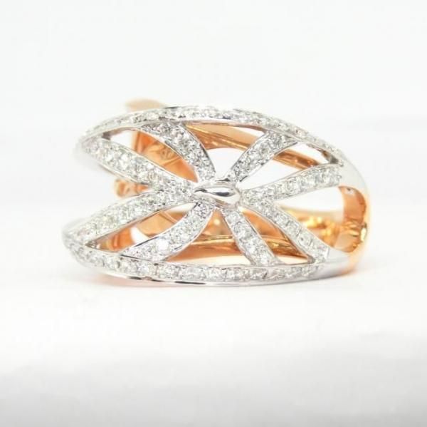 リボンモチーフ ダイヤモンドリング D 0.68ct K18PG/WG BOUTIQUE