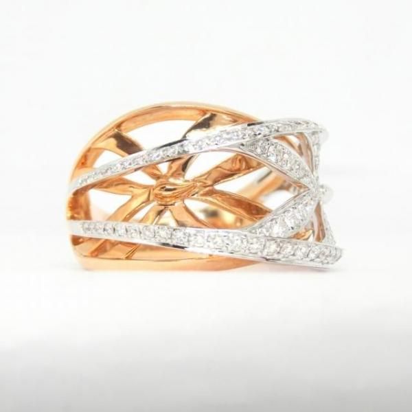 K18WGリボンデザインダイヤモンドリング K18 ダイヤモンド リング リボン デザイン 0.1ct ホワイト