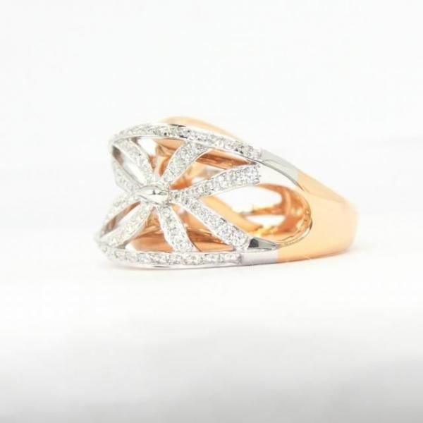 リボンモチーフ ダイヤモンドリング D 0.68ct K18PG/WG BOUTIQUE LINE